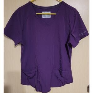 Women’s Sketchers V-neck 3 Pocket Scrub Top Lg ; Purple Medical